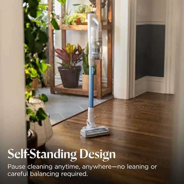 Alt view image 3 of 7 - Bissell PowerClean 200W Self-Standing Cordless Vacuum w/Tangle Free Brush Roll, Removeable Battery, Wall Mount, Upholstery Tool & Bright Headlights, 4173