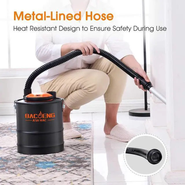 Alt view image 5 of 7 - BACOENG Ash Vacuum for Pellet Stoves, 4 Gallon Ash Vac, Ash Vacuum Cleaner for Fireplaces, Wood Stove, Pellet Grill
