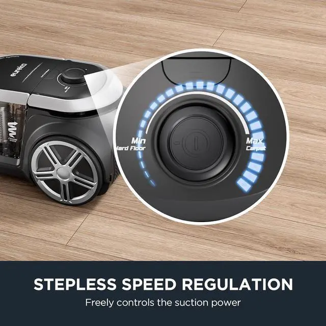 Alt view image 4 of 7 - Eureka Bagless Canister Vacuum Cleaner, Lightweight Vac for Carpets and Hard Floors, Silver with Black, NEN180