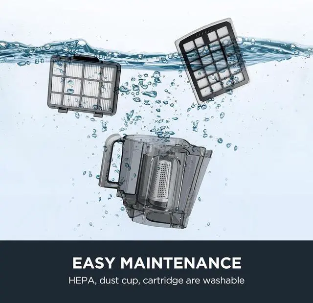 Alt view image 5 of 7 - Eureka Bagless Canister Vacuum Cleaner, Lightweight Vac for Carpets and Hard Floors, Silver with Black, NEN180