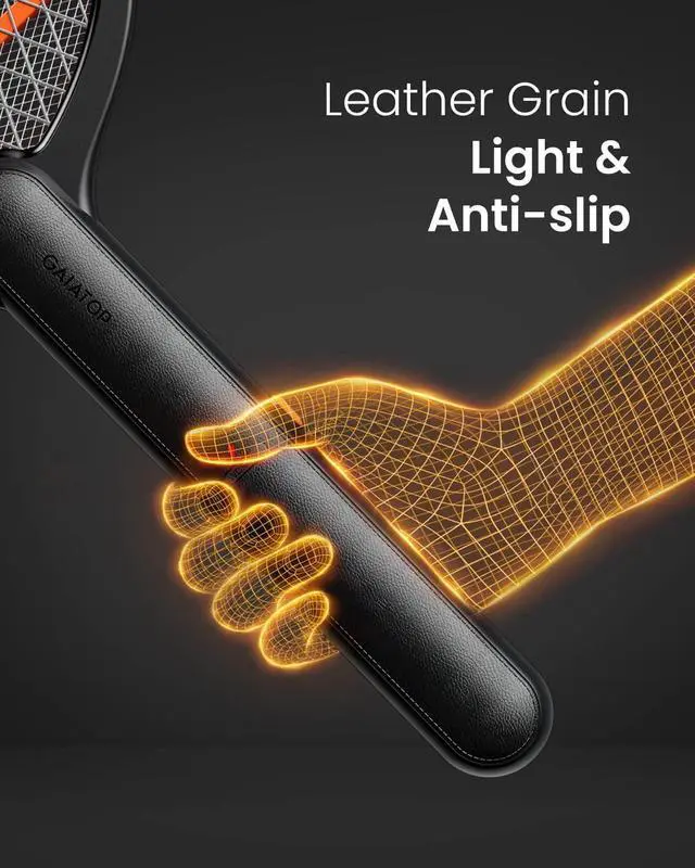 Alt view image 3 of 7 - GAIATOP Electric Fly Swatter, 3800V Battery Powered Handheld Fly Zapper, 3-Layer Protection Grid Bug Zapper Racket for Home Bedroom Kitchen Office Backyard Patio Indoor Outdoor