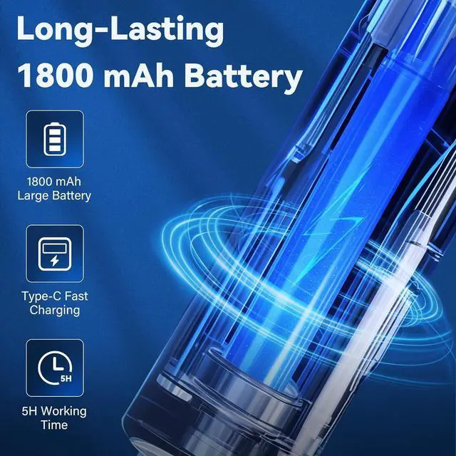 Alt view image 4 of 7 - Electric Fly Swatter Racket, 2 in 1 Mosquito Bug Zapper 4100V Handheld Mosquito Killer with 1800 mAh Rechargeable Battery, Purple Light and 3-Layer Safety Mesh for Indoor Outdoor Blue