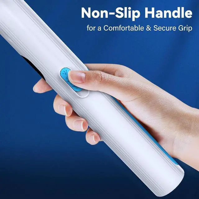 Alt view image 7 of 7 - Electric Fly Swatter Racket, 2 in 1 Mosquito Bug Zapper 4100V Handheld Mosquito Killer with 1800 mAh Rechargeable Battery, Purple Light and 3-Layer Safety Mesh for Indoor Outdoor Blue