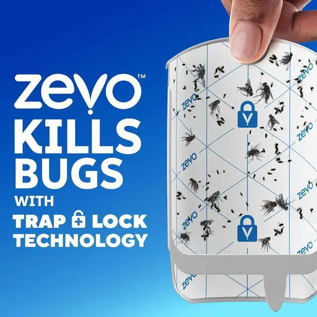 Alt view image 6 of 7 - Zevo 2 Flying Insect Traps & 2 Refill Cartridges - Plug in Fly Trap & Indoor Bug Catcher for Gnats, House & Fruit Flies - Blue & UV Light Technology, Mess-Free Alternative to Bug Zapper