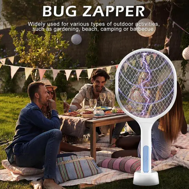 Alt view image 7 of 7 - Bug Zapper 2 Pack, VANELC Electric Fly Swatter Racket Fly Zapper, 3000 Volt USB Rechargeable Fly Trap Mosquito Zapper Pest Insects Control for Home, Kitchen, Office, Outdoor