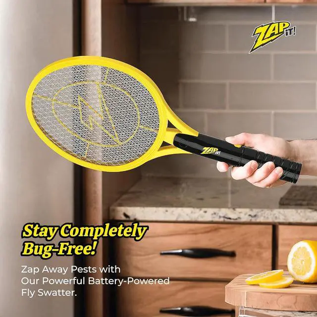 Alt view image 2 of 7 - ZAP IT! Electric Fly Swatter Racket - 3,500 Volt Bug Zapper Racket - Battery-Powered Fly Zapper and Mosquito Racquet Zappers with AA Batteries Included - Lightweight and Compact for Indoors or Outdoor