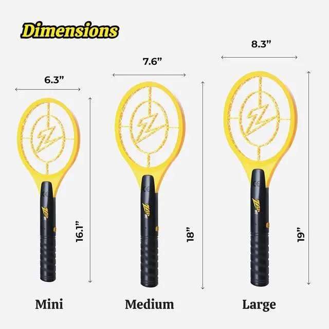 Alt view image 3 of 7 - ZAP IT! Electric Fly Swatter Racket - 3,500 Volt Bug Zapper Racket - Battery-Powered Fly Zapper and Mosquito Racquet Zappers with AA Batteries Included - Lightweight and Compact for Indoors or Outdoor