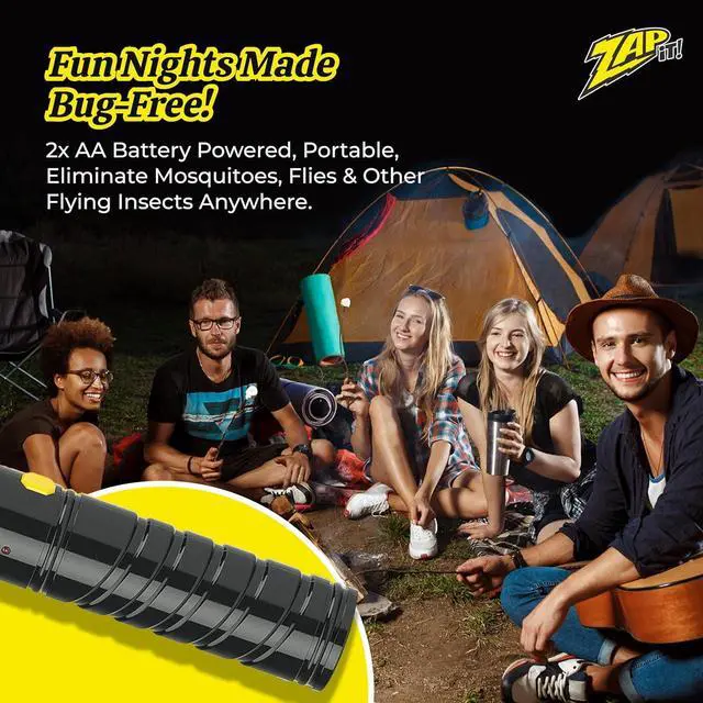 Alt view image 6 of 7 - ZAP IT! Electric Fly Swatter Racket - 3,500 Volt Bug Zapper Racket - Battery-Powered Fly Zapper and Mosquito Racquet Zappers with AA Batteries Included - Lightweight and Compact for Indoors or Outdoor