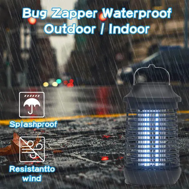 Alt view image 7 of 7 - Bug Zapper Outdoor/Indoor,Mosquito Zapper 4200V High Powered Waterproof Electronic Mosquito Killer,15W UVA Mosquito Lamp Bulb,Fly Traps Patio Insects Killer,Trap Killer for Home,Kitchen, Backyard