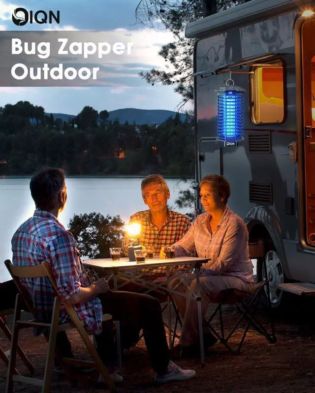 Alt view image 4 of 7 - Bug Zapper Outdoor, Plug in Electric Mosquito Fly Zapper w/ 15W Light & 4200V Grid & on/Off Switch, Mosquito Traps & Killer for Indoor, Kitchen, Patio, Backyard and More (Black)