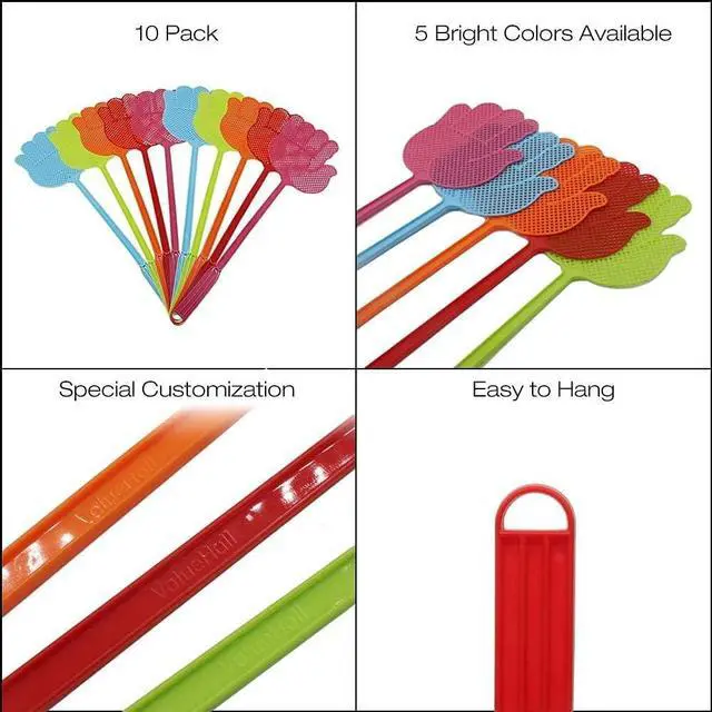 Alt view image 3 of 4 - ValueHall 10 Pack Fly Swatter Multi-Colors Plastic Handle V7023