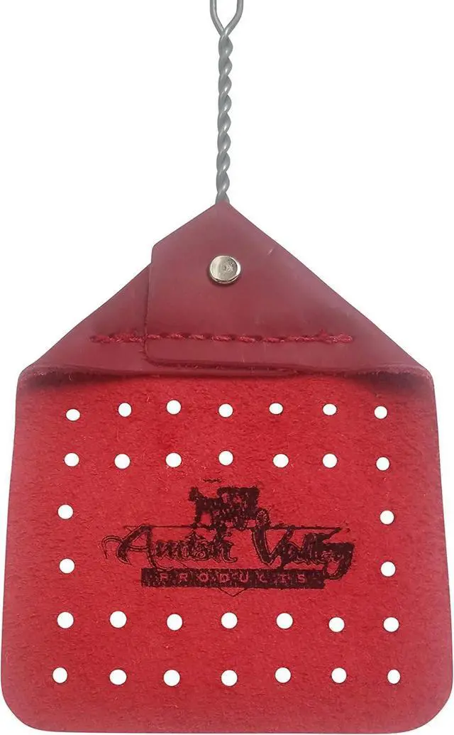 Alt view image 4 of 4 - Amish Valley Products Leather Fly Swatter Handcrafted Wire Handle Flyswatter Choice of Color (Red)