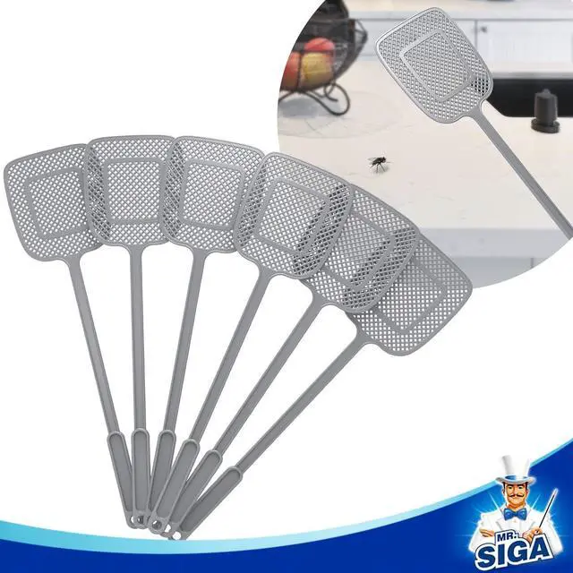 Alt view image 4 of 7 - MR.SIGA Heavy Duty Long Handle Fly Swatter, Gray, 6 Pack
