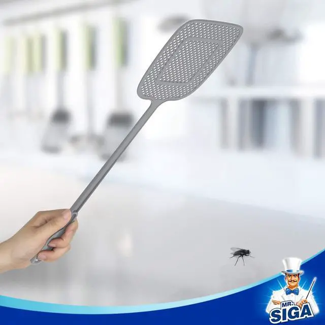 Alt view image 5 of 7 - MR.SIGA Heavy Duty Long Handle Fly Swatter, Gray, 6 Pack