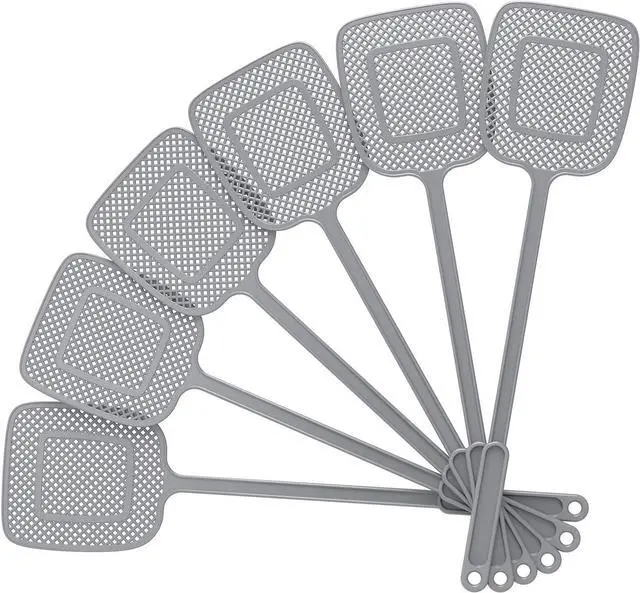 Alt view image 7 of 7 - MR.SIGA Heavy Duty Long Handle Fly Swatter, Gray, 6 Pack