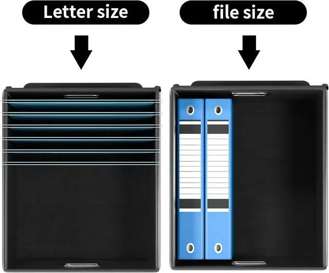 Alt view image 3 of 7 - Huolewa Upgraded Portable File Organizer Box, Large Linen Hanging Office Document Storage Box with Lid - Black, Collapsible Filing & Storage Boxes for Office/Decor/Home - 14.9 x 12.59 x 10.8 inch