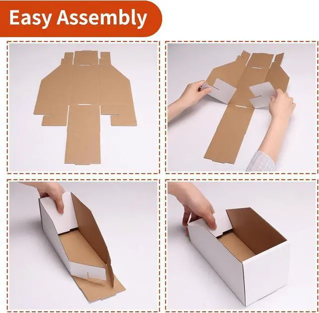 Alt view image 3 of 7 - ZBEIVAN Cardboard Storage Bins Boxes 35 Packs 9.4x4x4.5 Inches, Easy Assembly Pantry Organizer Bins for Shelf, White