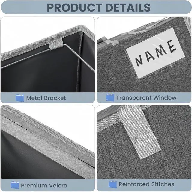 Alt view image 7 of 7 - File Organizer Box, Portable Tote Bag Hanging Filing Box Desktop File Folder Document Storage Organizer with Pockets and Handles