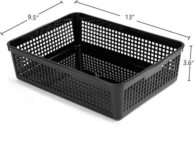 Alt view image 2 of 7 - A4 Size Plastic Paper Storage Trays,Desktop File Organizer Baskets,6-Packs (Black)