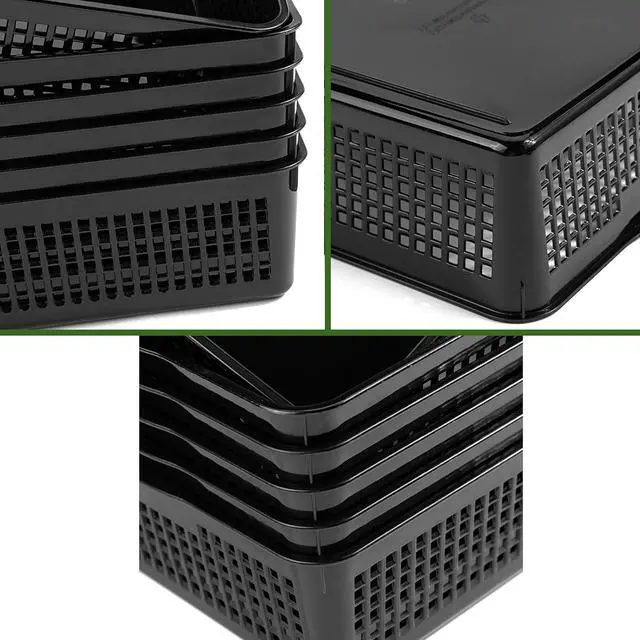 Alt view image 3 of 7 - A4 Size Plastic Paper Storage Trays,Desktop File Organizer Baskets,6-Packs (Black)