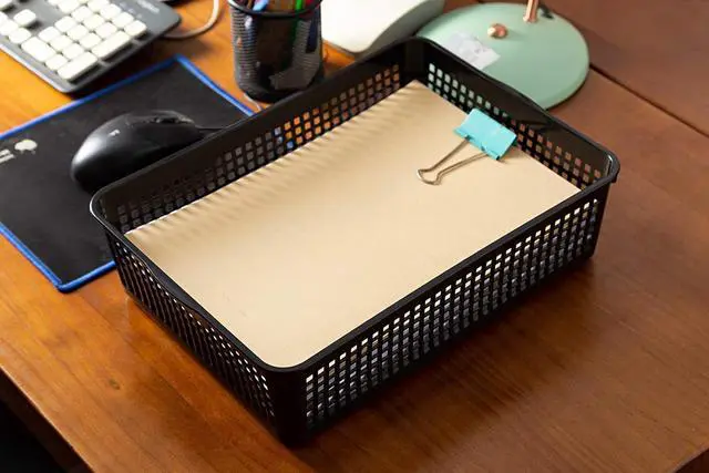 Alt view image 4 of 7 - A4 Size Plastic Paper Storage Trays,Desktop File Organizer Baskets,6-Packs (Black)