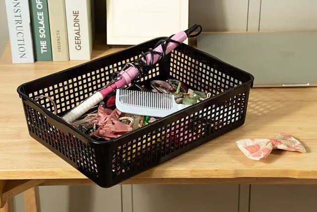 Alt view image 7 of 7 - A4 Size Plastic Paper Storage Trays,Desktop File Organizer Baskets,6-Packs (Black)