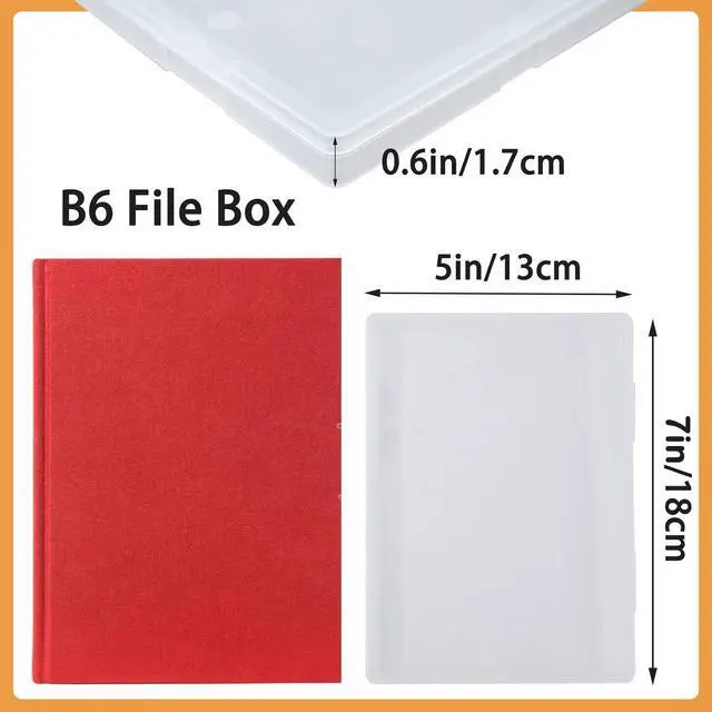 Alt view image 5 of 5 - Cuyacili 4 Pack Scrapbooking Paper Storage File Boxes B6 Plastic Box for Documents Magazines Paper Photos Stamps Cards Envelope Protector Office Supplies File Storage Case (7 * 5 inch)