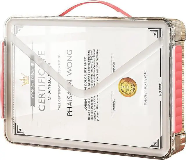 Main image of SAYEEC Clear File Storage Box Portable Project Case with Handle Plastic Storage Container with Lid Stackable Flat Storage Bin Document Magazine Protector Organizer for A4 Paper Photo Craft Scrapbook