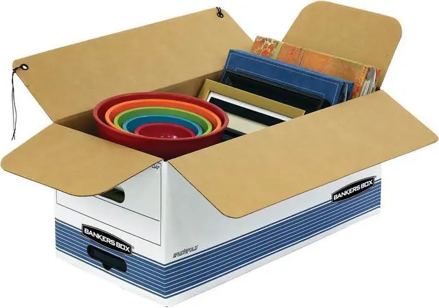 Alt view image 2 of 6 - Bankers Box STOR/FILE Medium-Duty Storage Boxes, FastFold, String and Button, Letter, Case of 12 (00704)