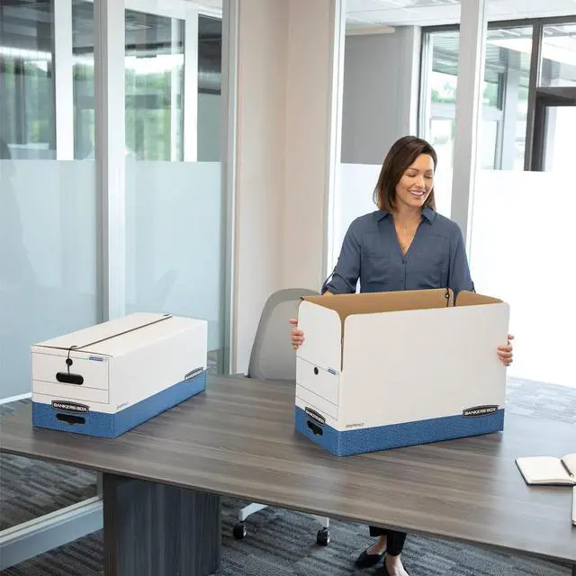 Alt view image 3 of 6 - Bankers Box STOR/FILE Medium-Duty Storage Boxes, FastFold, String and Button, Letter, Case of 12 (00704)