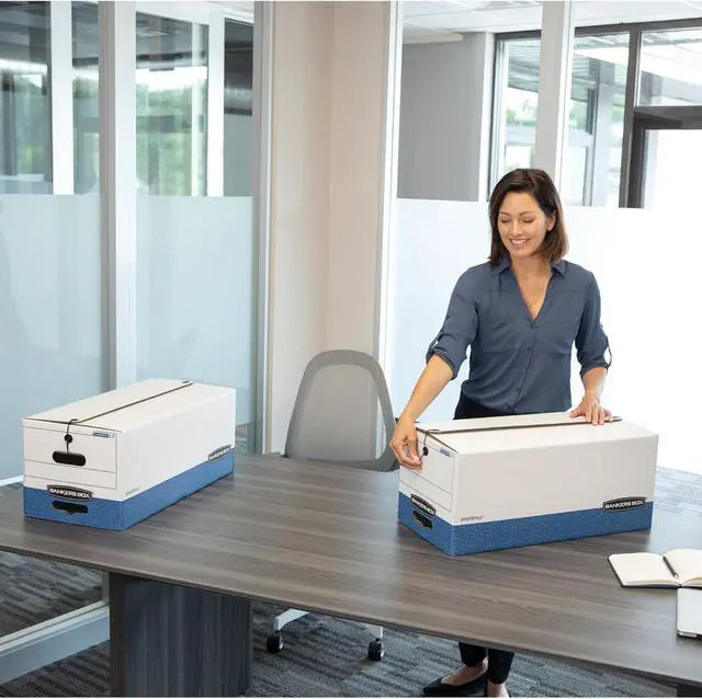 Alt view image 6 of 6 - Bankers Box STOR/FILE Medium-Duty Storage Boxes, FastFold, String and Button, Letter, Case of 12 (00704)