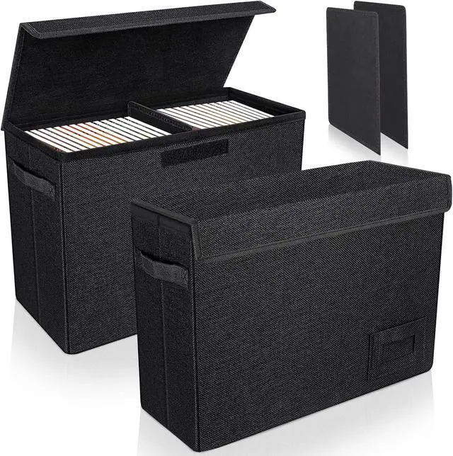 Main image of 2-Pack Comic Book Storage Boxes, Collapsible Comics Book Case with Dividers and Carrying Handles, Comic Short Box Holds 150 Comics, 15.5" X 7.5" X 11.3" Heavy-Duty Stackable Case