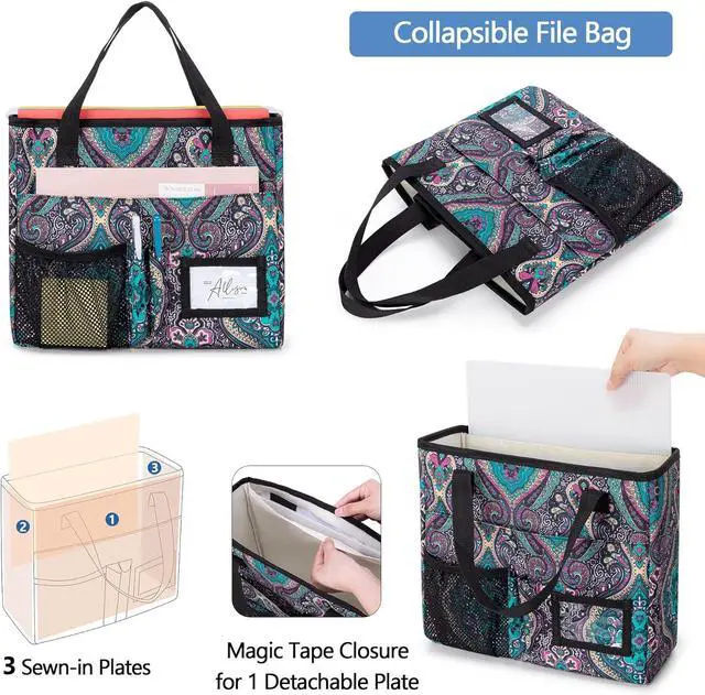 Alt view image 3 of 7 - LoDrid File Bag with Extra Document Organizer Case for Letter Size File Folder, Large Utility Bag with 15.6 Laptop Padded Sleeve for Work, Business, Totem