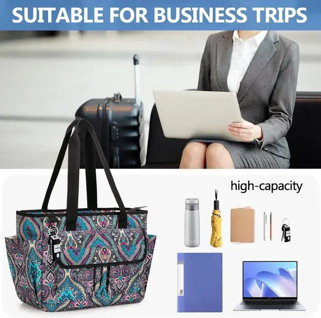 Alt view image 7 of 7 - LoDrid File Bag with Extra Document Organizer Case for Letter Size File Folder, Large Utility Bag with 15.6 Laptop Padded Sleeve for Work, Business, Totem