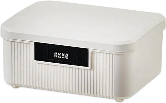 Main image of Lockable Storage Container Bin, 2.3 Gallon Capacity Organizer Box with Combination Lock, Heavy Duty Plastic Trunk, Usable As Item Organizer Or Office File Storage(White)