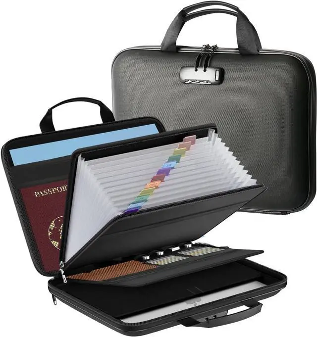 Main image of Fireproof Document Box with Lock, Portable Hard-Shell Case Fireproof File Box for Documents, Waterproof Document Box File Organizer for Important Documents/Certificates/Laptop/for Home or Travel