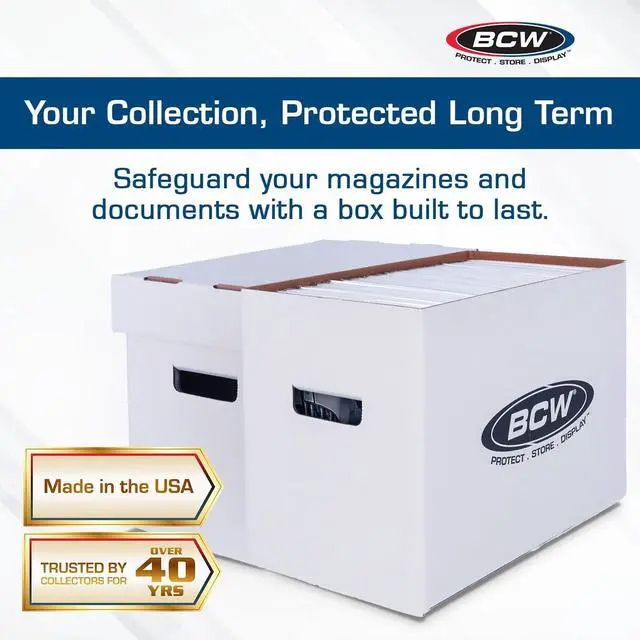 Alt view image 2 of 6 - BCW Magazine/Document Storage Box 5-Pack | Durable Cardboard Filing Box