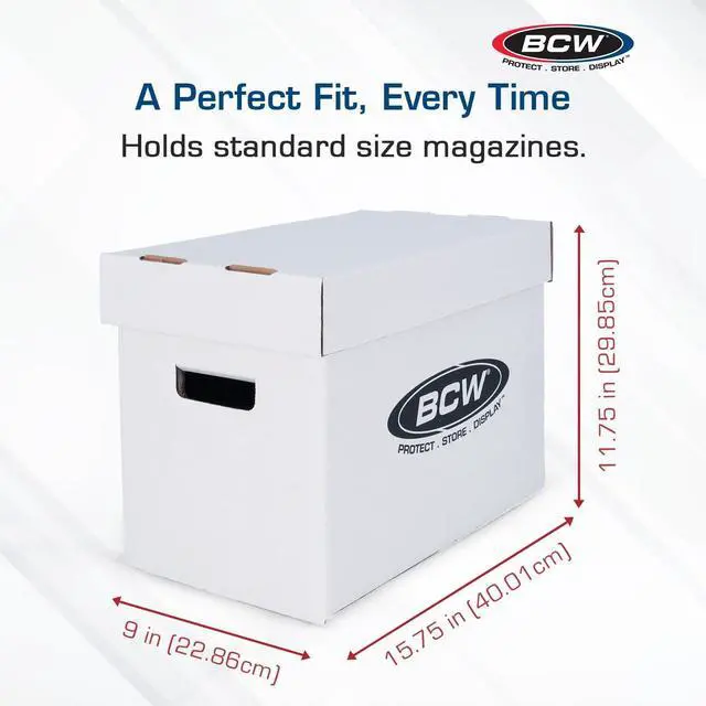 Alt view image 3 of 6 - BCW Magazine/Document Storage Box 5-Pack | Durable Cardboard Filing Box