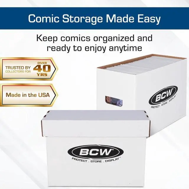Alt view image 2 of 7 - BCW Short Comic Storage Box - 1 Pack | Holds 150-175 Current/Silver Age Comics | Stackable, Durable 200 lb. Strength