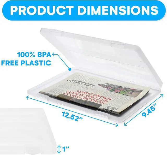 Alt view image 2 of 7 - Bins & Things JTJ Sourcing - Plastic Storage Box for A4 Paper - Document Magazine Paper Protector - Portable Project Sleeves - Document Organizer - (Set of 6)