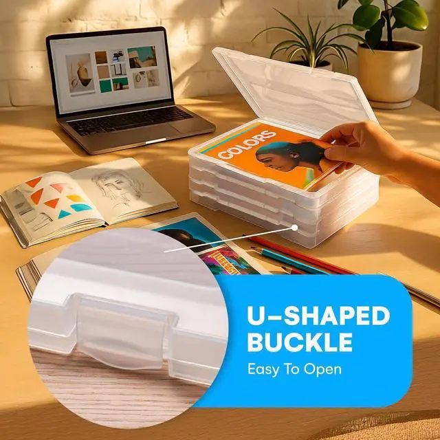 Alt view image 4 of 7 - Bins & Things JTJ Sourcing - Plastic Storage Box for A4 Paper - Document Magazine Paper Protector - Portable Project Sleeves - Document Organizer - (Set of 6)