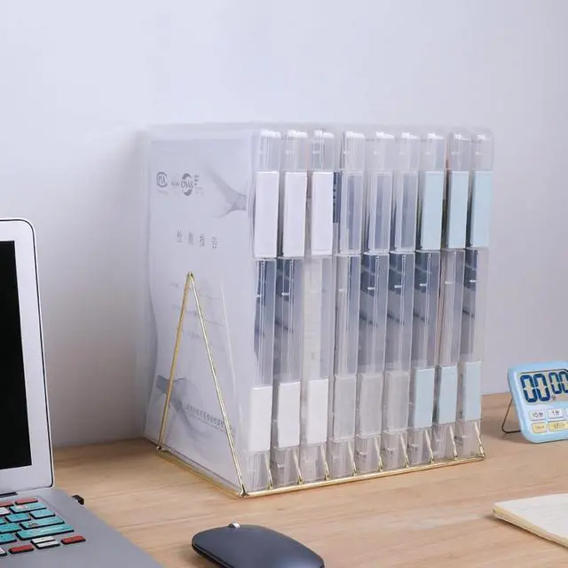 Alt view image 3 of 7 - 6 Pack A4 File Portable Project Case, Plastic Storage Box for 8.5" x 11" Letter Paper, Documents Magazines Holder Scrapbook Paper Storage Boxes (blue)
