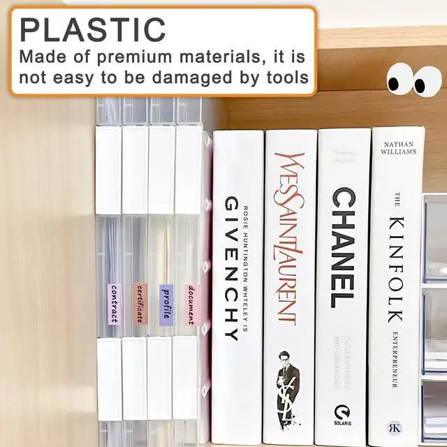 Alt view image 4 of 7 - 6 Pack A4 File Portable Project Case, Plastic Storage Box for 8.5" x 11" Letter Paper, Documents Magazines Holder Scrapbook Paper Storage Boxes (blue)