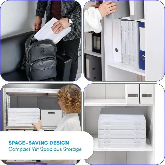 Alt view image 4 of 6 - Bins & Things JTJ Sourcing Plastic Storage Box for A4 Paper - Document Magazine Paper Protector - Portable Project Sleeves - Document Organizer - (Set of 4)