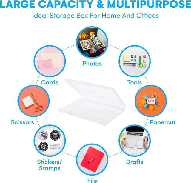 Alt view image 5 of 6 - Bins & Things JTJ Sourcing Plastic Storage Box for A4 Paper - Document Magazine Paper Protector - Portable Project Sleeves - Document Organizer - (Set of 4)