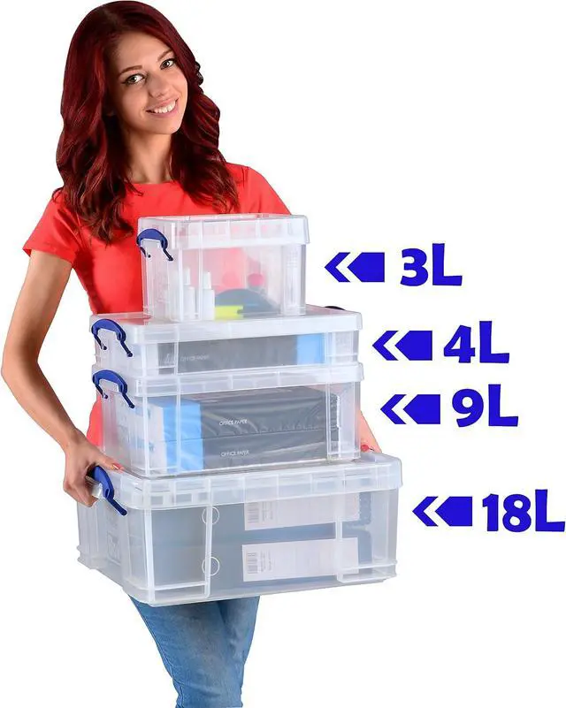 Alt view image 7 of 7 - Really Useful Plastic Storage Box 9 Litre Clear
