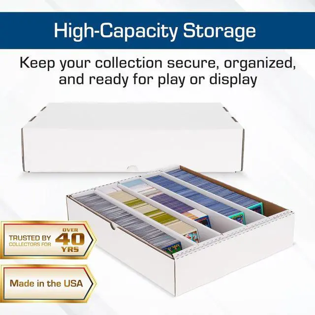Alt view image 2 of 7 - BCW 5000ct Trading Card Storage Boxes (Full Lid)  1 Pack | TCG & MTG Card Storage Organizer | Fits Card Dividers & Sorting Tray | Corrugated Cardboard Box for Collectible Cards