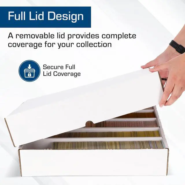 Alt view image 5 of 7 - BCW 5000ct Trading Card Storage Boxes (Full Lid)  1 Pack | TCG & MTG Card Storage Organizer | Fits Card Dividers & Sorting Tray | Corrugated Cardboard Box for Collectible Cards