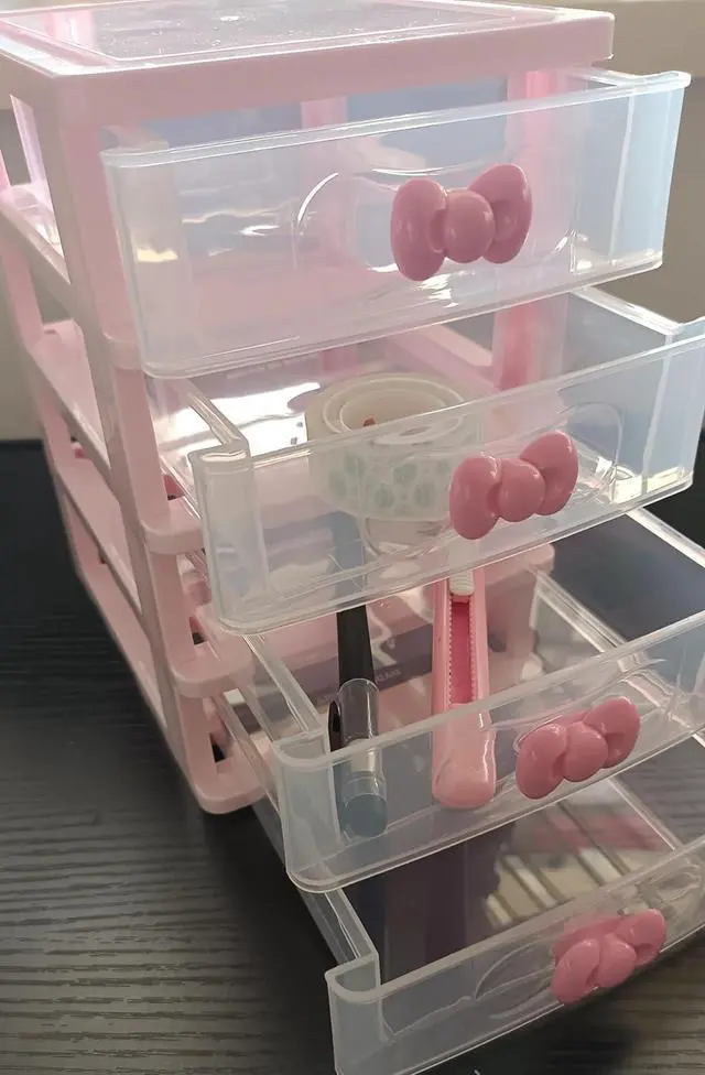 Alt view image 4 of 5 - Girls Cute Lovely Color Storage Box Desktop Organizer Bathroom Bedroom Jewelry Storage Box For Storing Small Items (4 layers)