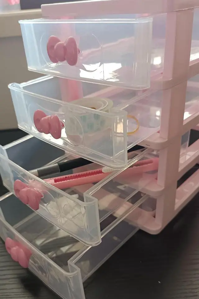 Alt view image 3 of 5 - Girls Cute Lovely Color Storage Box Desktop Organizer Bathroom Bedroom Jewelry Storage Box For Storing Small Items (4 layers)